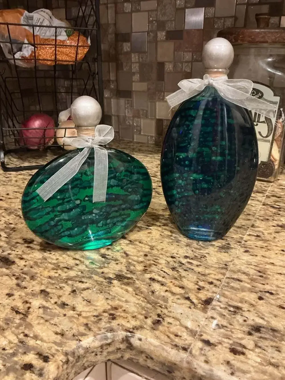 Pier 1 Decorative Glass Bottle Set